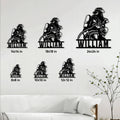 Firefighter metal sign size guide showing available square sizes from 8 by 8 to 24 by 24 inches