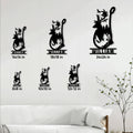 Fishing metal sign shown in multiple size options on a living room wall