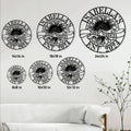 She Shed sunflower metal sign size guide showing options from 8 by 8 inches to 24 by 24 inches