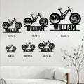 Mountain bike metal sign size guide showing available square sizes from 8 by 8 to 24 by 24 inches