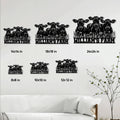Farm cow metal sign size guide showing available square sizes from 8 by 8 to 24 by 24 inches