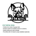 French Bulldog cut metal sign feature graphic showing the portrait design and installation options