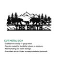 Bear family metal sign shown with cut metal sign features and indoor or outdoor display details