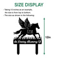 Horse memorial metal sign size guide showing vertical measurement from top to bottom
