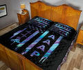 Motocross quilt blanket styled in a bedroom with colorful dirt bike artwork and bold racing-inspired graphics