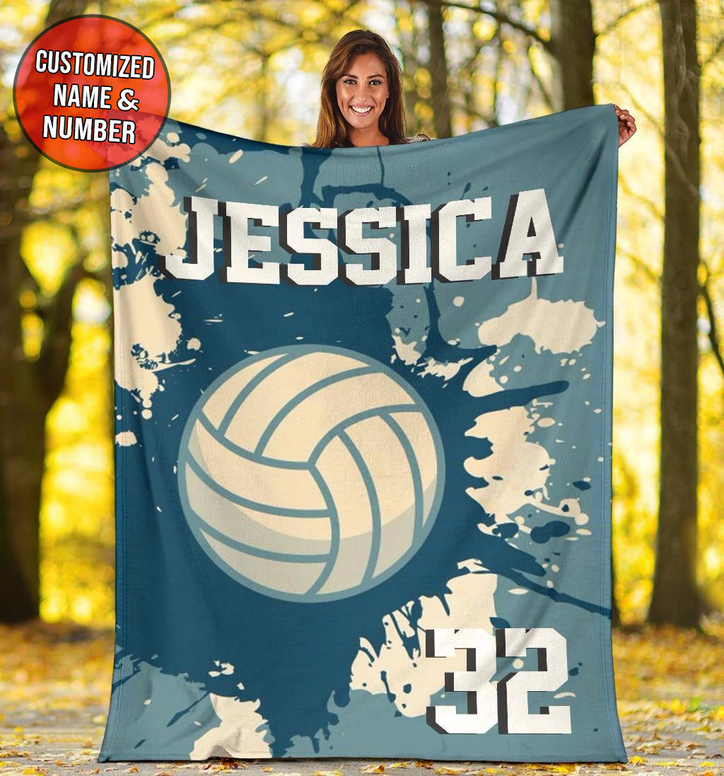 Ohaprints-Fleece-Sherpa-Blanket-Volleyball-Gift-For-Daughter-Girl-Custom-Personalized-Name-Number-Soft-Throw-Blanket-1271-Sherpa Blanket