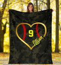 Ohaprints-Fleece-Sherpa-Blanket-Softball-Gift-For-Daughter-Girl-Custom-Personalized-Name-Number-Soft-Throw-Blanket-1185-Fleece Blanket