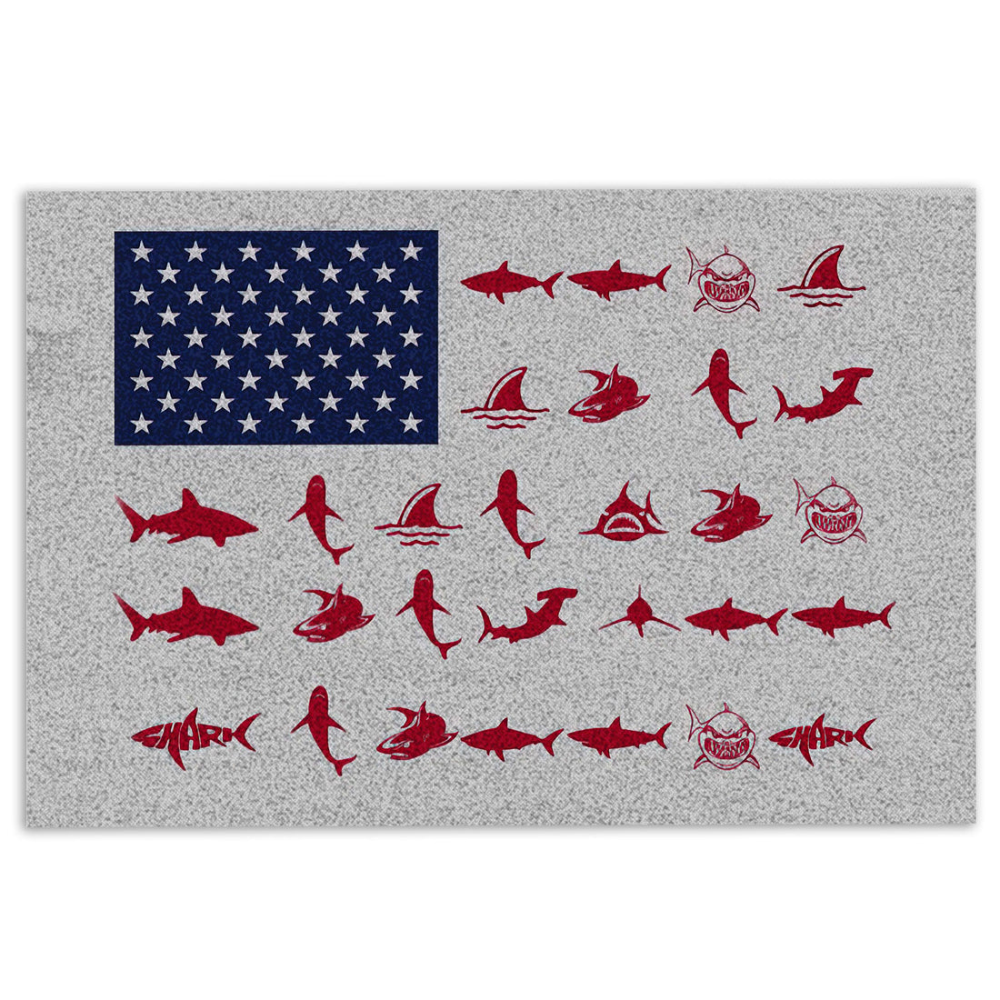 Ohaprints-Doormat-Outdoor-Indoor-Shark-Independence-Day-Happy-4Th-Of-July-American-Patriotic-Rubber-Door-Mat-438-18'' x 30''
