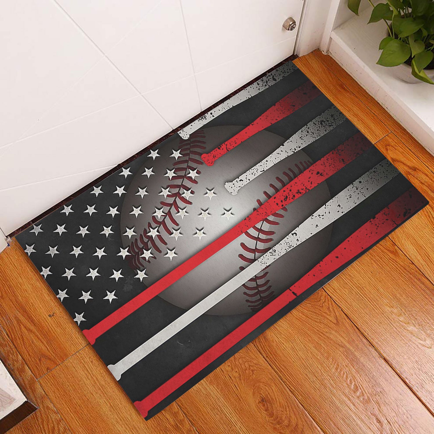 Ohaprints-Doormat-Outdoor-Indoor-Happy-Independence-Day-4Th-Of-July-American-Patriotic-Baseball-Rubber-Door-Mat-440-