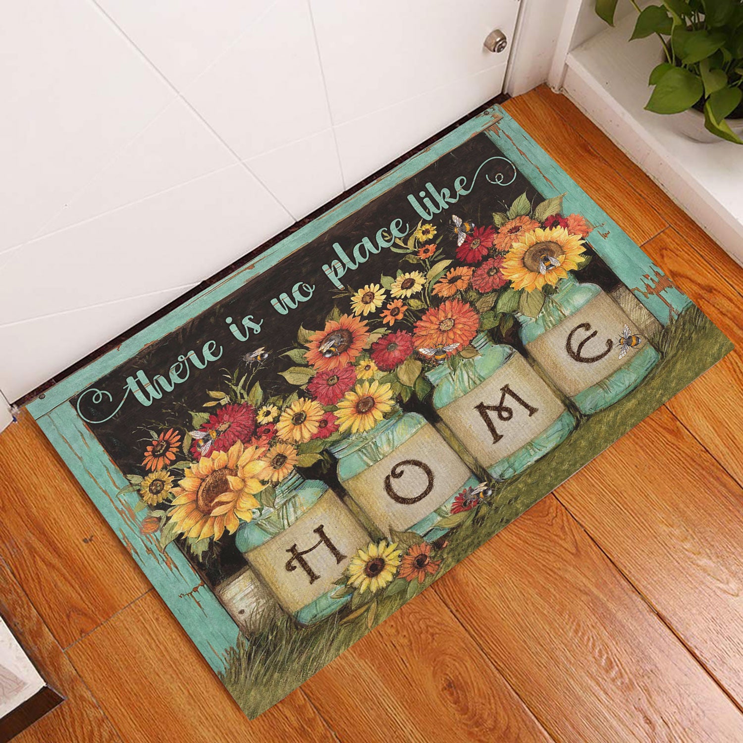 Ohaprints-Doormat-Outdoor-Indoor-There-Is-No-Place-Like-Home-Flower-Floral-Unique-Gift-Idea-Rubber-Door-Mat-359-