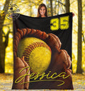 Ohaprints-Fleece-Sherpa-Blanket-Softball-Gift-For-Daughter-Girl-Custom-Personalized-Name-Number-Soft-Throw-Blanket-1880-Fleece Blanket