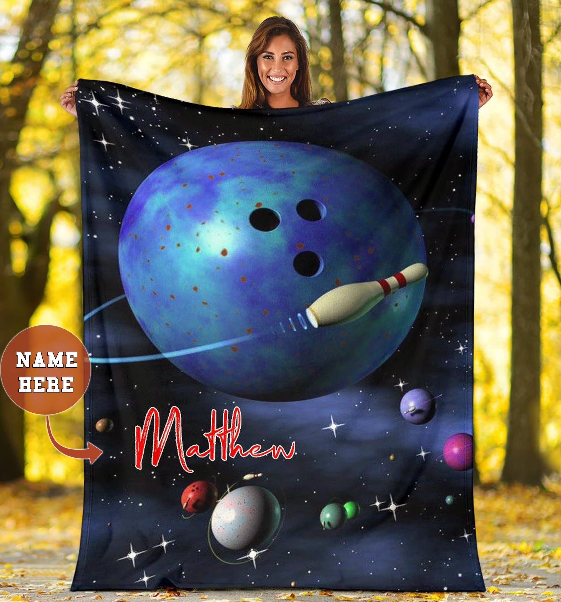 Ohaprints-Fleece-Sherpa-Blanket-Bowling-Space-Custom-Personalized-Name-Soft-Throw-Blanket-1421-Sherpa Blanket