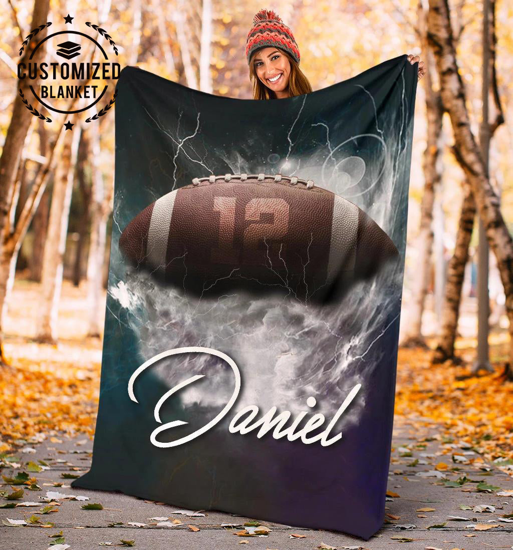 Ohaprints-Fleece-Sherpa-Blanket-American-Football-Gift-For-Son-Boy-Men-Custom-Personalized-Name-Number-Soft-Throw-Blanket-1814-Fleece Blanket