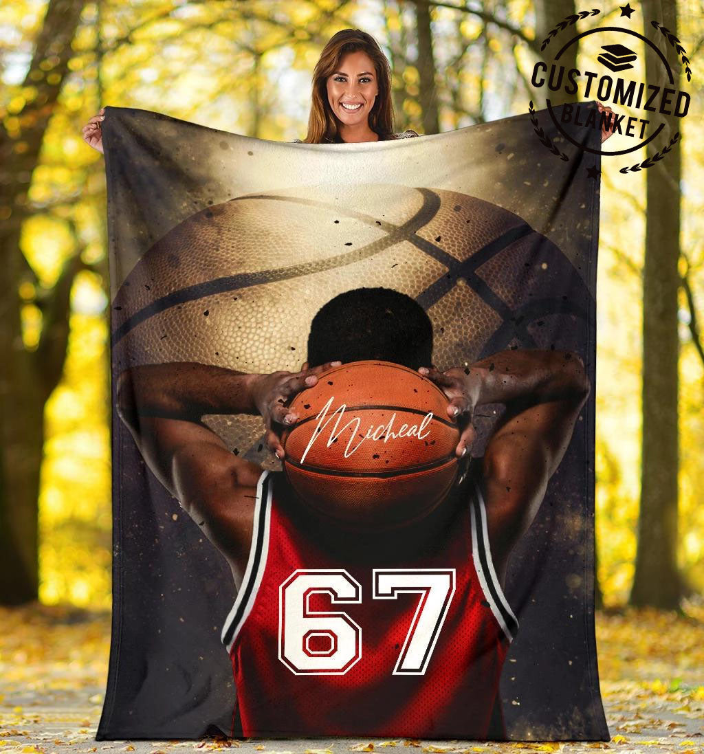 Ohaprints-Fleece-Sherpa-Blanket-Basketball-Gift-For-Son-Boy-Men-Custom-Personalized-Name-Number-Soft-Throw-Blanket-1715-Sherpa Blanket