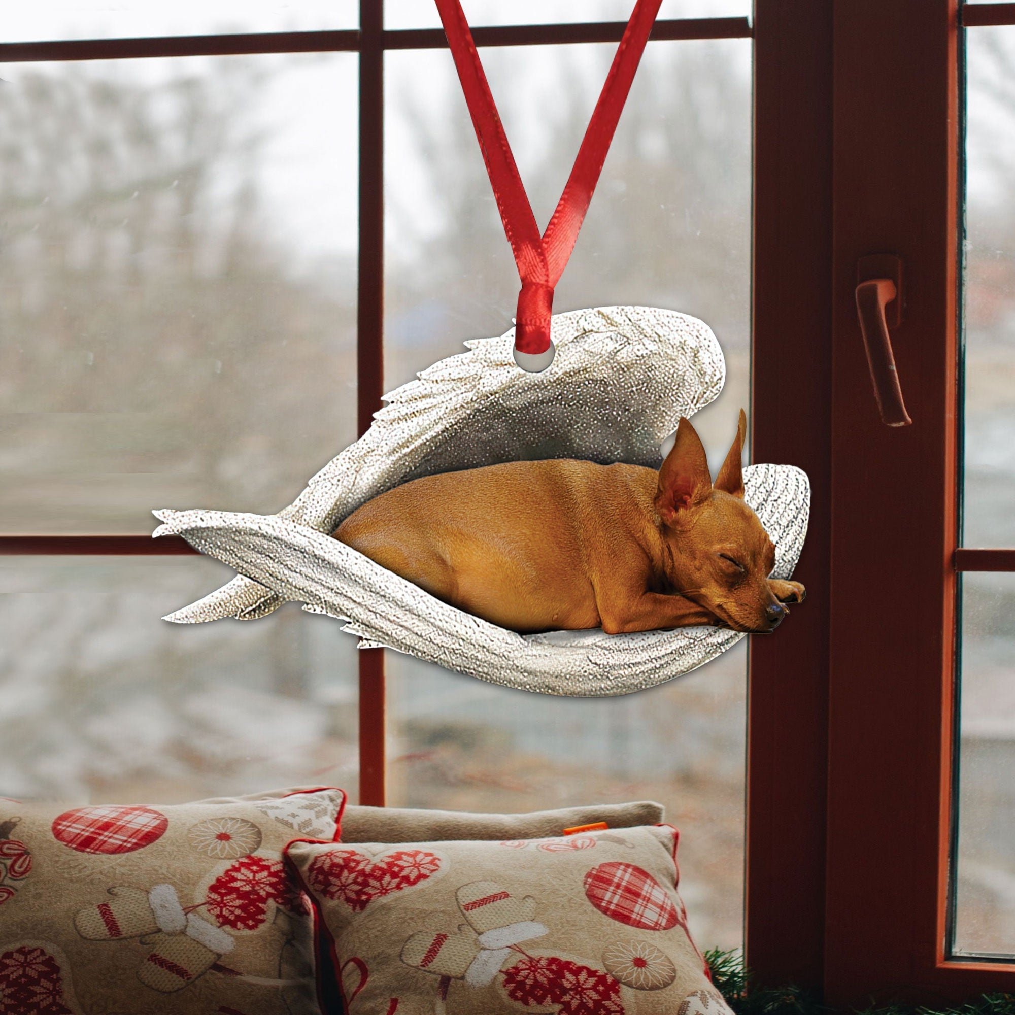 Miniature Pinscher Sleeping Angel Animal Pet Dog Farmhouse Car