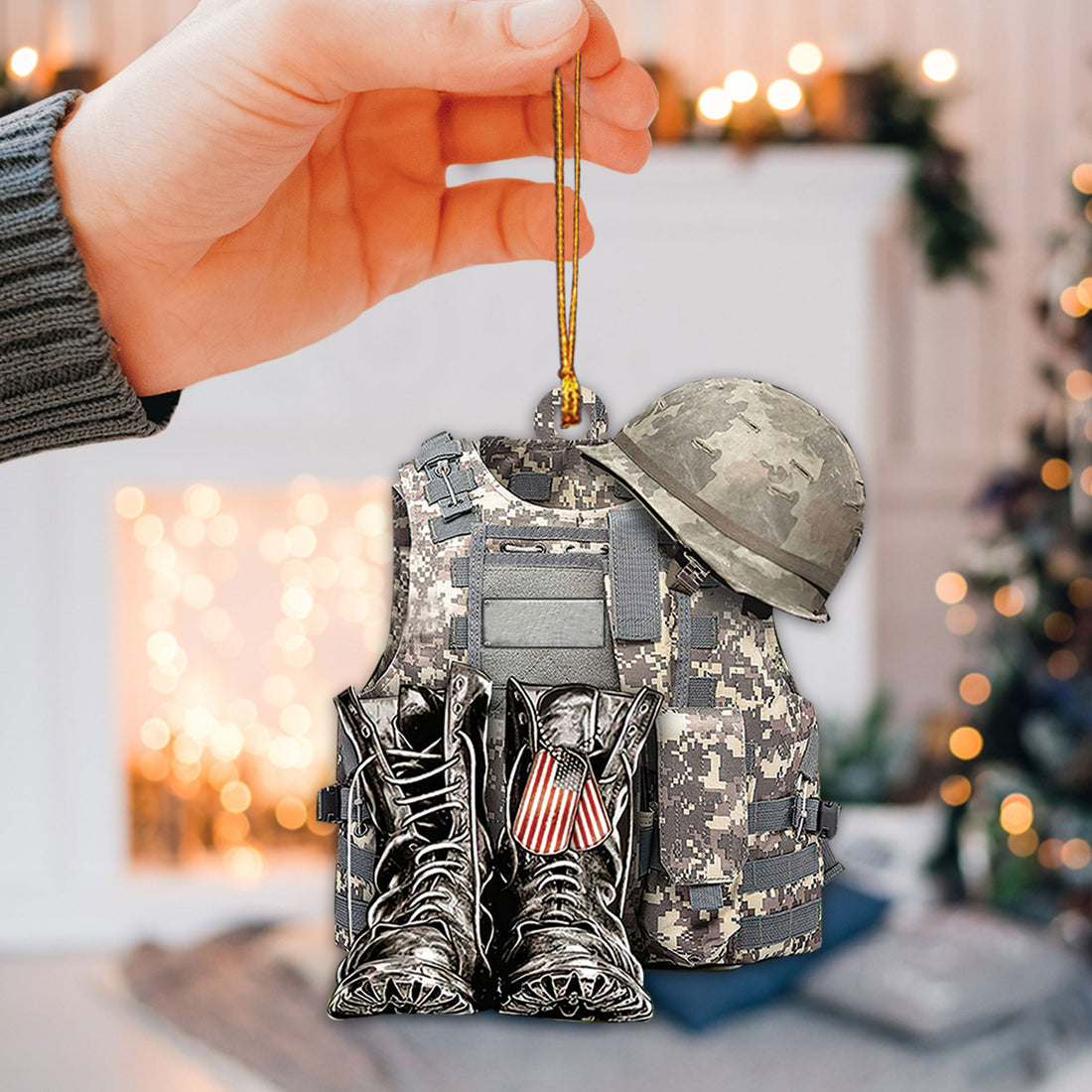 Ohaprints-Christmas-Ornament-2D-Flat-Veteran-Soldier-Backpack-Boots-Military-Army-Xmas-Tree-Car-Decor-Gift-67