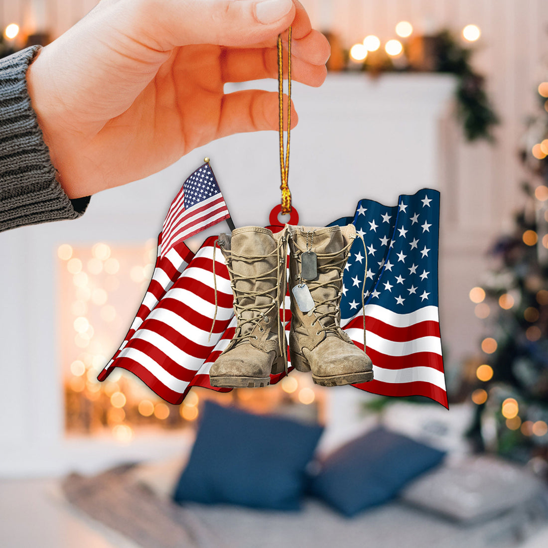 Ohaprints-Christmas-Ornament-2D-Flat-Soldier-Army-Veteran-Boots-America-Us-Usa-Flag-Xmas-Tree-Car-Decor-Gift-6