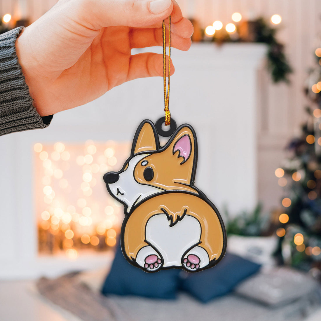 Ohaprints-Christmas-Ornament-2D-Flat-Cute-Corgi-Butt-Heart-Corgi-Lovers-Xmas-Tree-Car-Decor-Gift-10