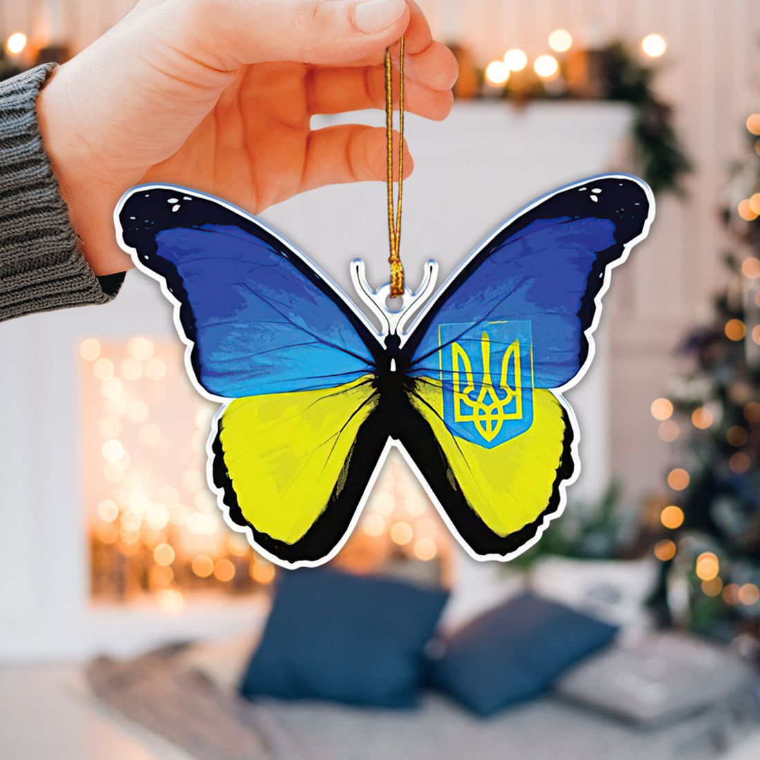 Ohaprints-Christmas-Ornament-2D-Flat-Butterfly-Ukraine-Flag-Stand-With-Ukrainian-Pray-Ukrain-Support-Peace-Xmas-Tree-Car-Decor-Gift-14