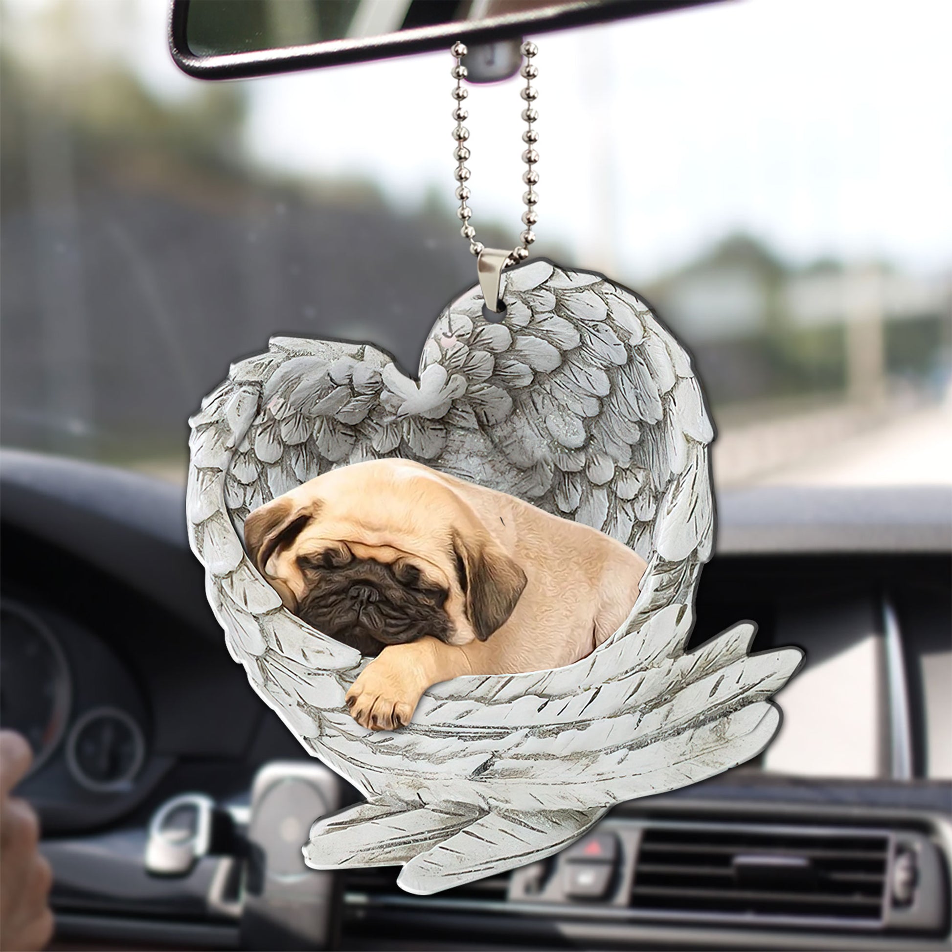 Ohaprints-Christmas-Ornament-2D-Flat-Pug-Sleeping-Angel-Wing-Memorial-Dog-Lover-Xmas-Tree-Car-Decor-Gift-17