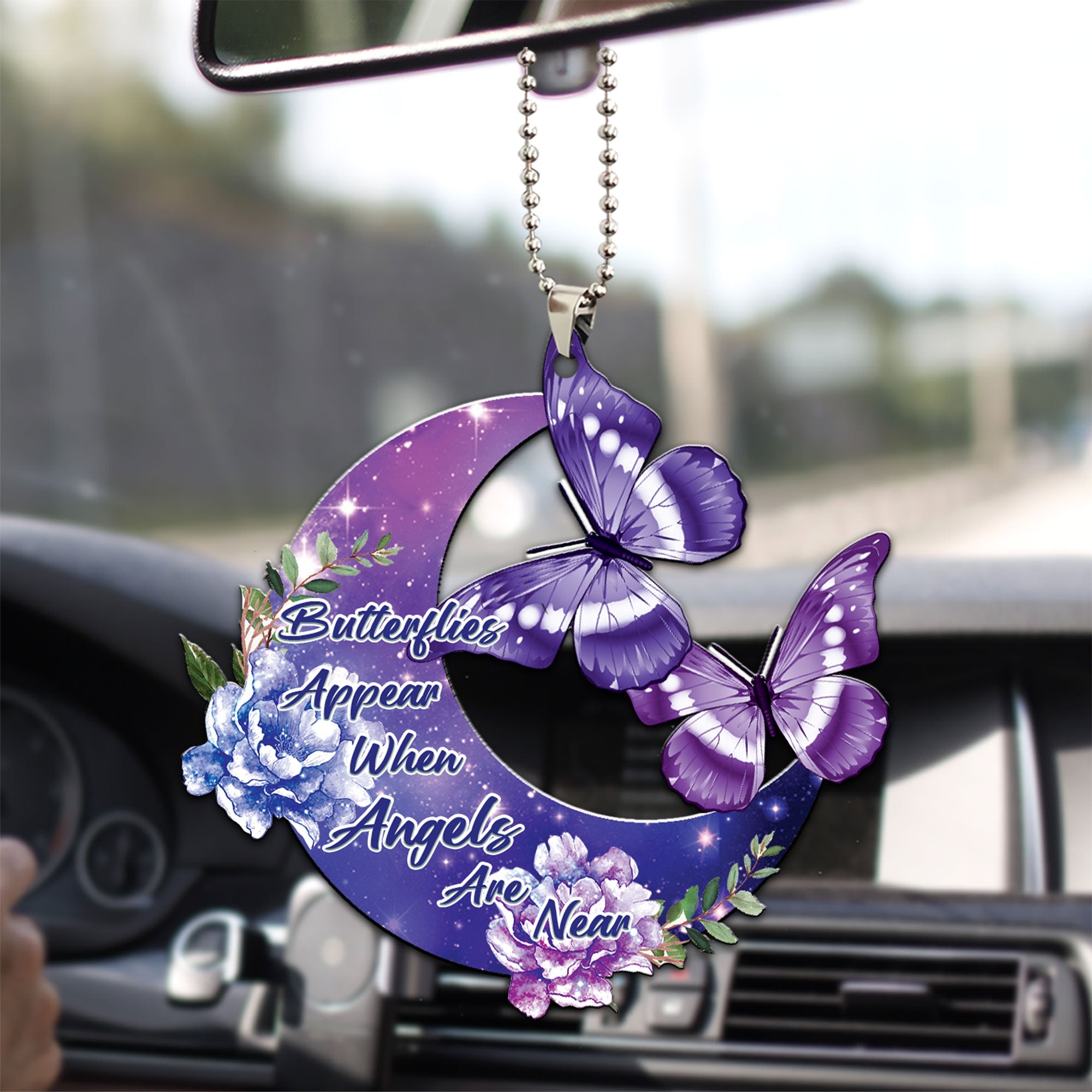 Butterfly Appear When Angels Are Near Memory Flower Romantic Car Ornam -  OhaPrints