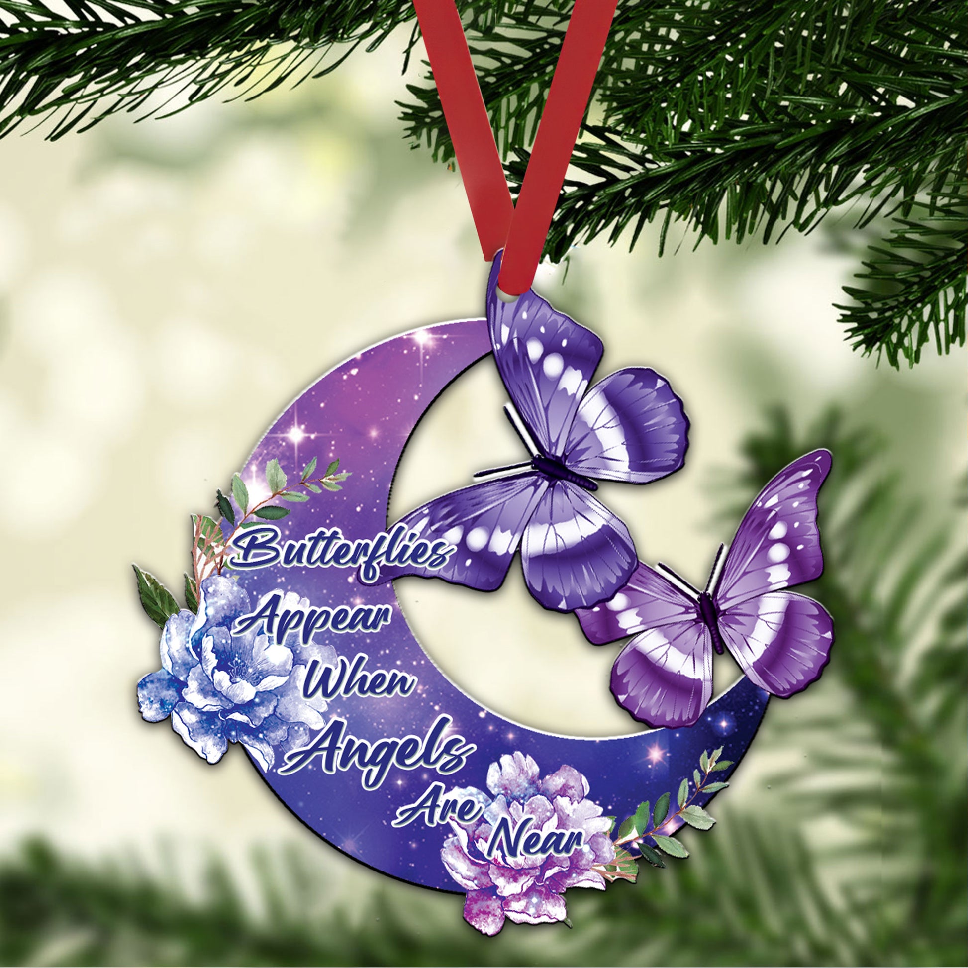 Ohaprints-Christmas-Ornament-2D-Flat-Butterfly-Appear-When-Angels-Are-Near-Memory-Flower-Romantic-Purple-Moon-Xmas-Tree-Car-Decor-Gift-19