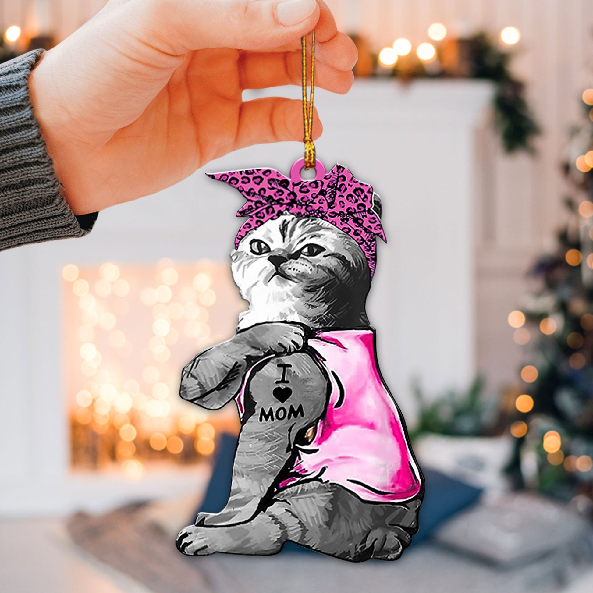 Ohaprints-Christmas-Ornament-2D-Flat-Tabby-Cat-Pink-Headband-I-Love-Mom-Cute-Funny-Pet-Lover-Xmas-Tree-Car-Decor-Gift-20