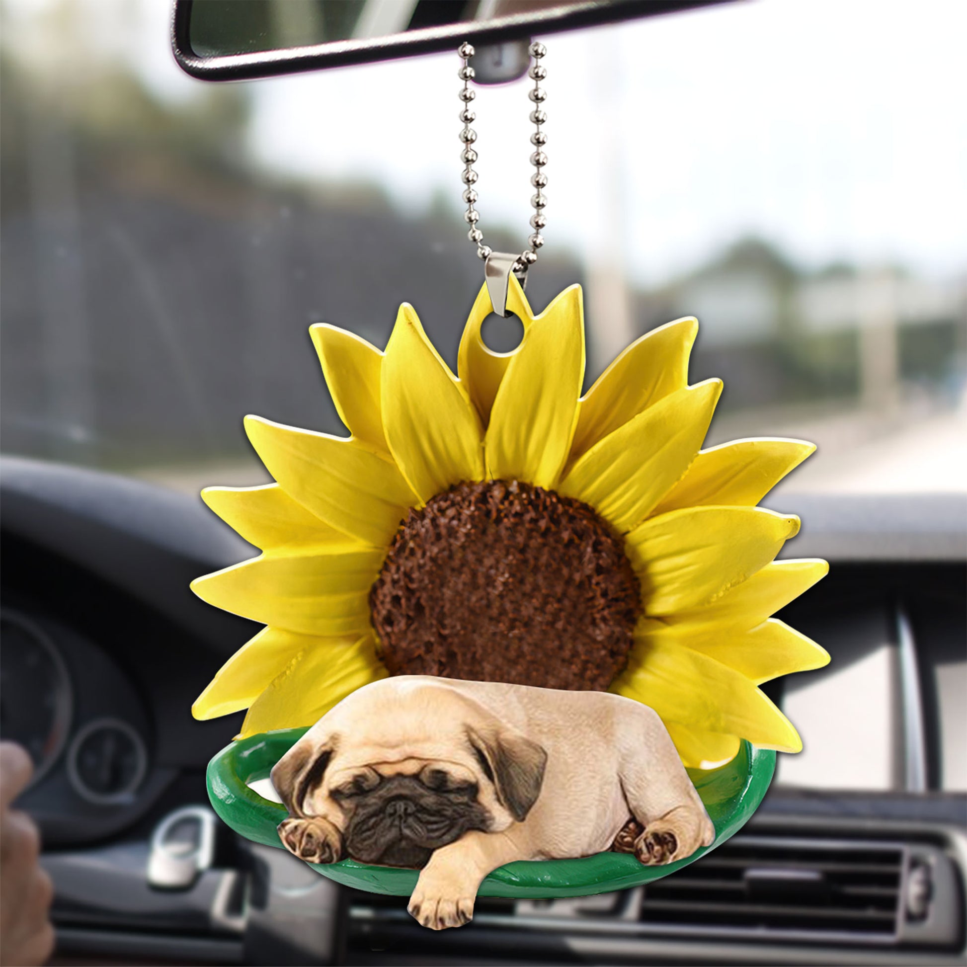 Ohaprints-Christmas-Ornament-2D-Flat-Pug-Sleeping-Sunflower-Dog-Lover-Xmas-Tree-Car-Decor-Gift-22