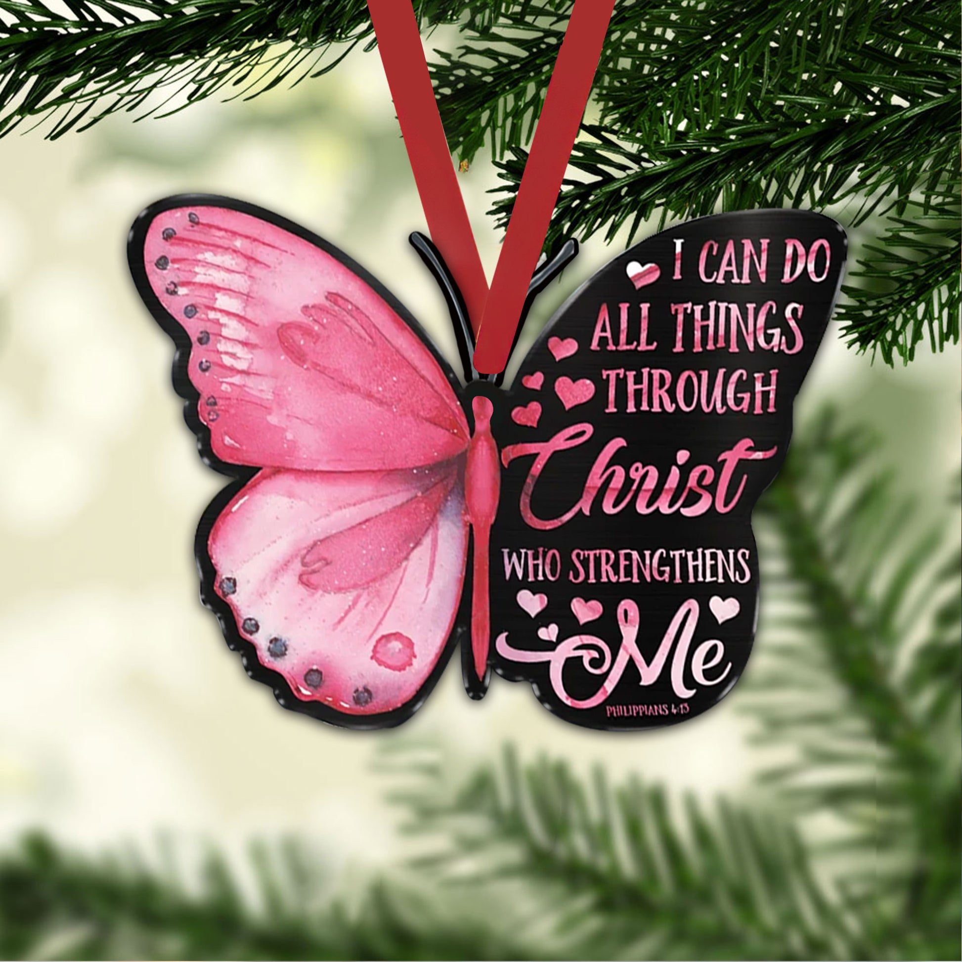 Ohaprints-Christmas-Ornament-2D-Flat-Pink-Butterfly-I-Can-Do-All-Things-Through-Christ-Who-Strengthens-Me-God-Xmas-Tree-Car-Decor-Gift-29