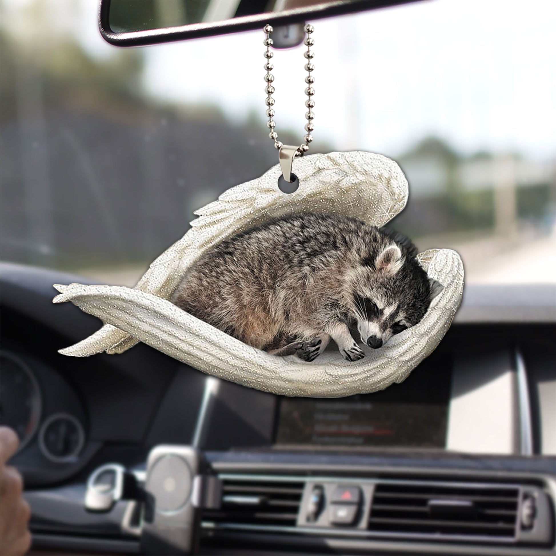 Ohaprints-Christmas-Ornament-2D-Flat-Raccoon-Sleeping-Angel-Wing-Raccoon-Animal-Lover-Lovely-Cute-Memorial-Xmas-Tree-Car-Decor-Gift-43