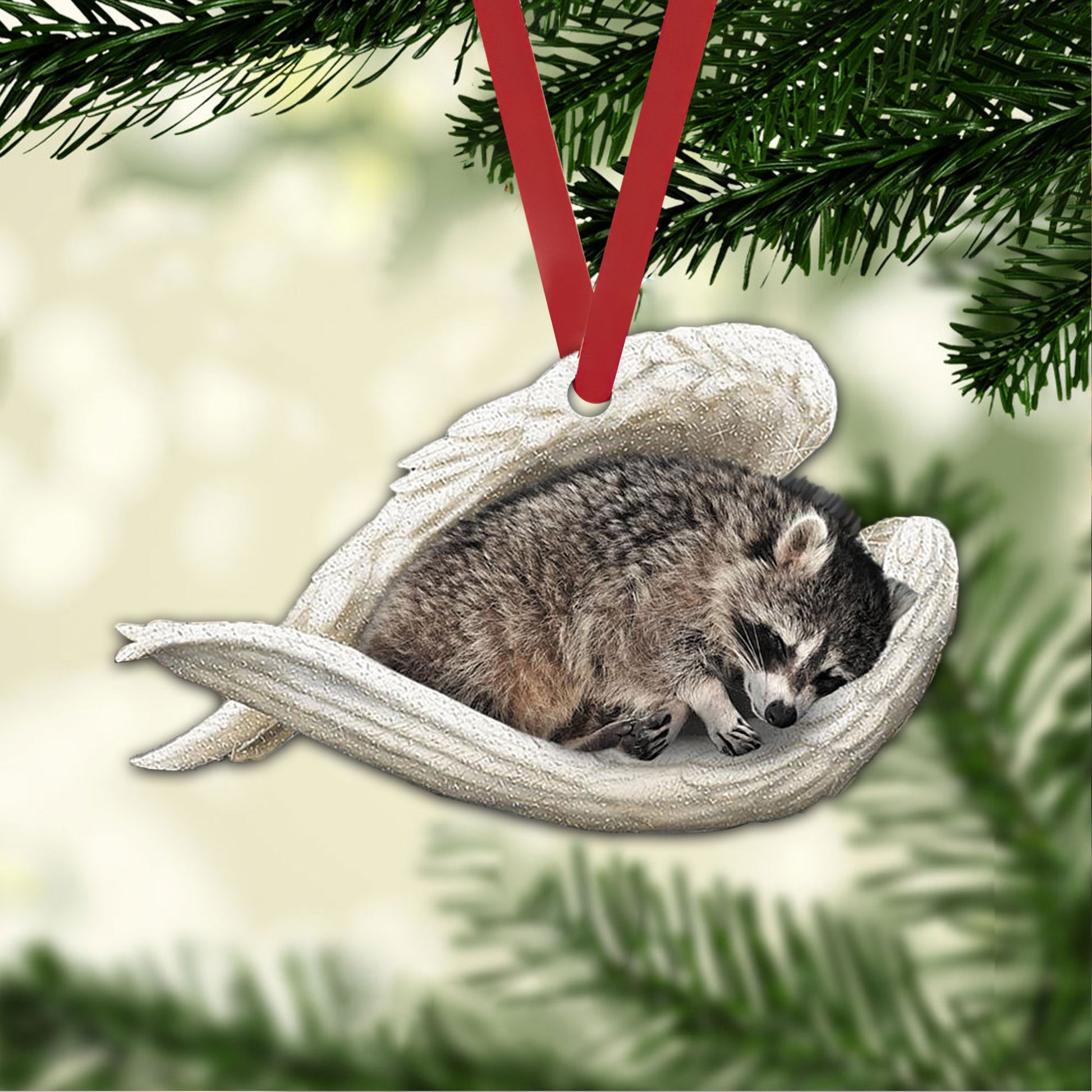 Ohaprints-Christmas-Ornament-2D-Flat-Raccoon-Sleeping-Angel-Wing-Raccoon-Animal-Lover-Lovely-Cute-Memorial-Xmas-Tree-Car-Decor-Gift-43