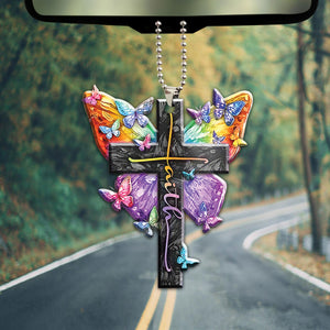 Christian Pendant Cross Rear View Mirror Hanging Ornaments – In God's  Service Store