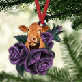 Ohaprints-Christmas-Ornament-2D-Flat-Cow-Purple-Rose-Brown-Swiss-Cattle-Farm-Farmer-Lover-Xmas-Tree-Car-Decor-Gift-55