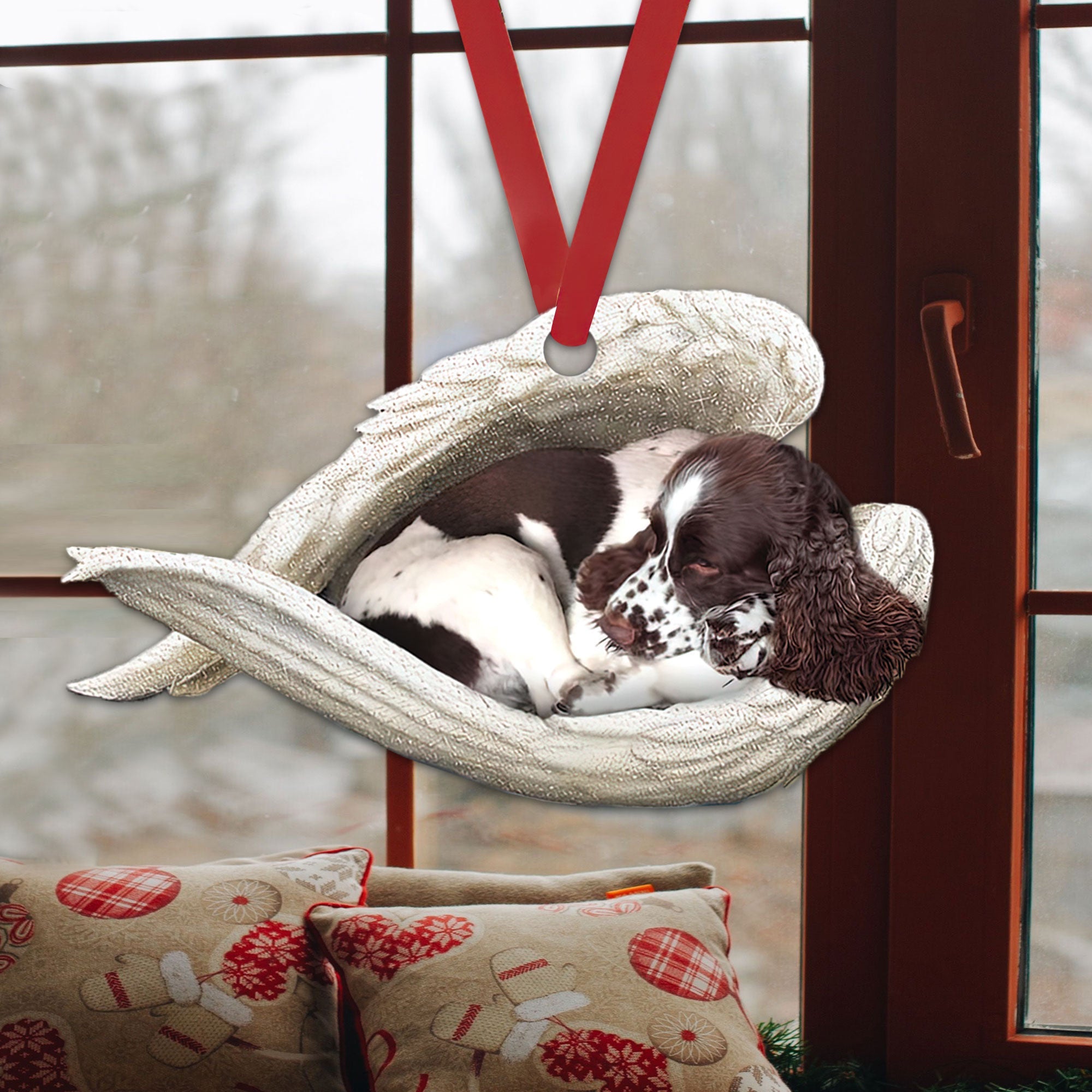 Siberian Husky Sleeping Angel Wing Memorial Dog Car Ornament, 2D Flat -  OhaPrints