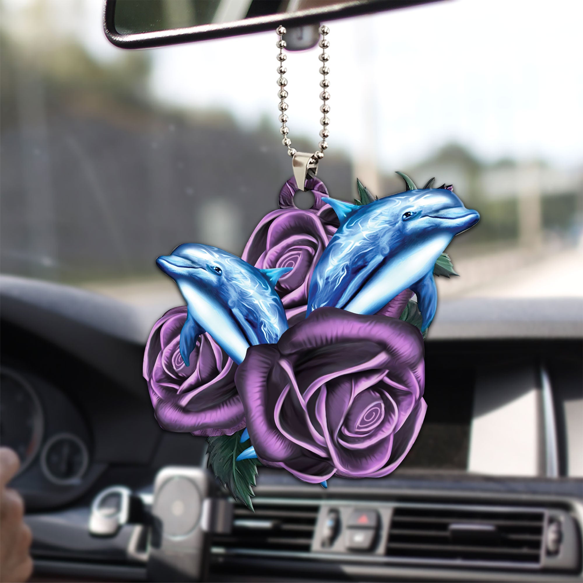 Car Hanging Du ah With Interior Rear view Mirror Decoration Heart  shape-Purple. Looking Glass/Reflector/Hand Glass/Mirror. - zDrop