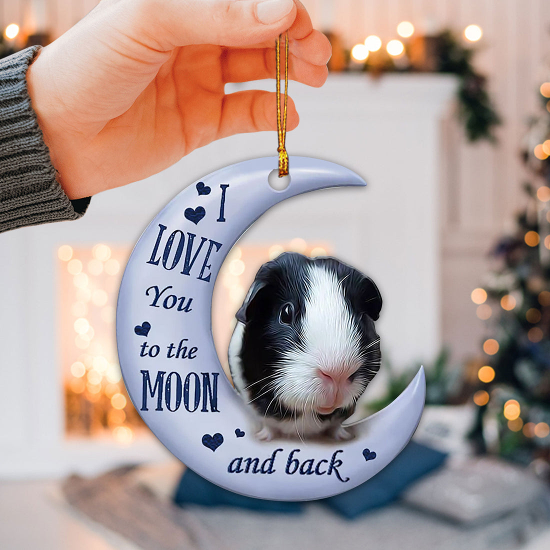 Ohaprints-Christmas-Ornament-2D-Flat-Guinea-Pig-Black-White-I-Love-You-To-The-Moon-And-Back-Cavy-Lover-Xmas-Tree-Car-Decor-Gift-65