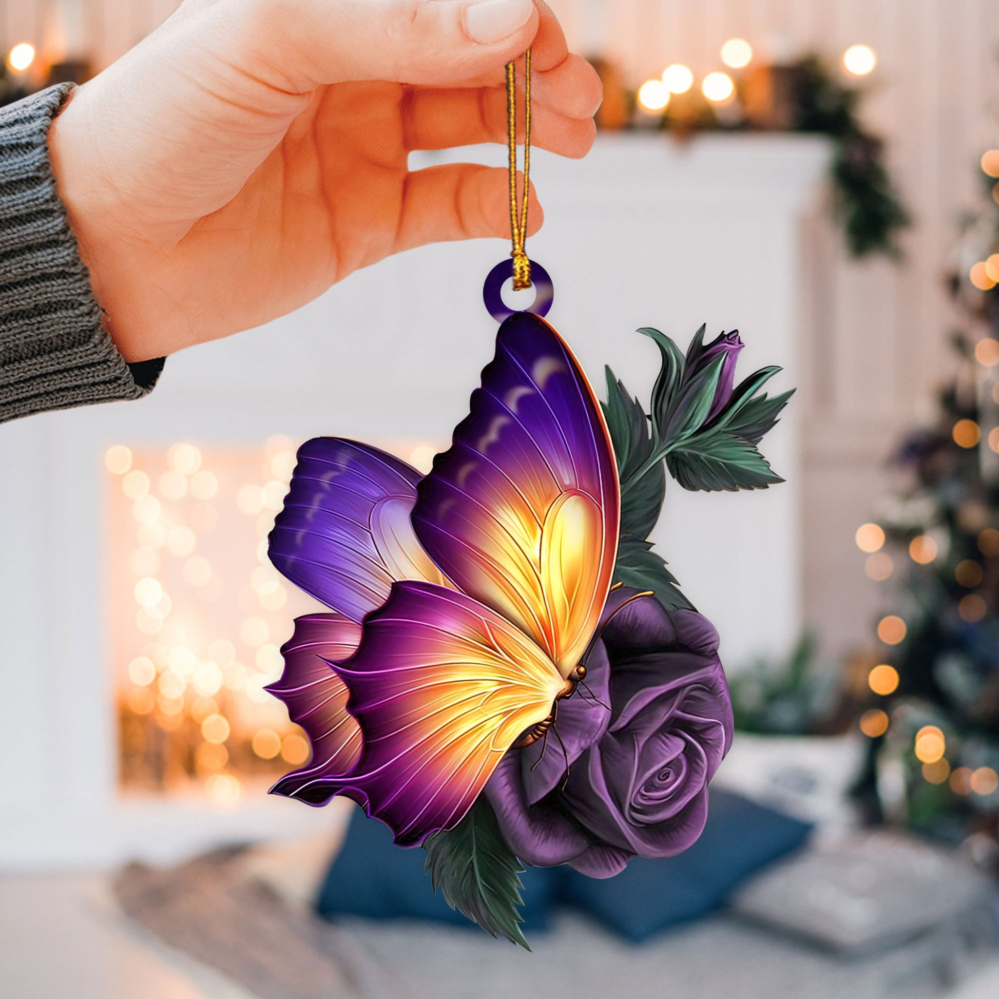 Ohaprints-Christmas-Ornament-2D-Flat-Butterfly-Purple-Rose-Lover-Xmas-Tree-Car-Decor-Gift-68