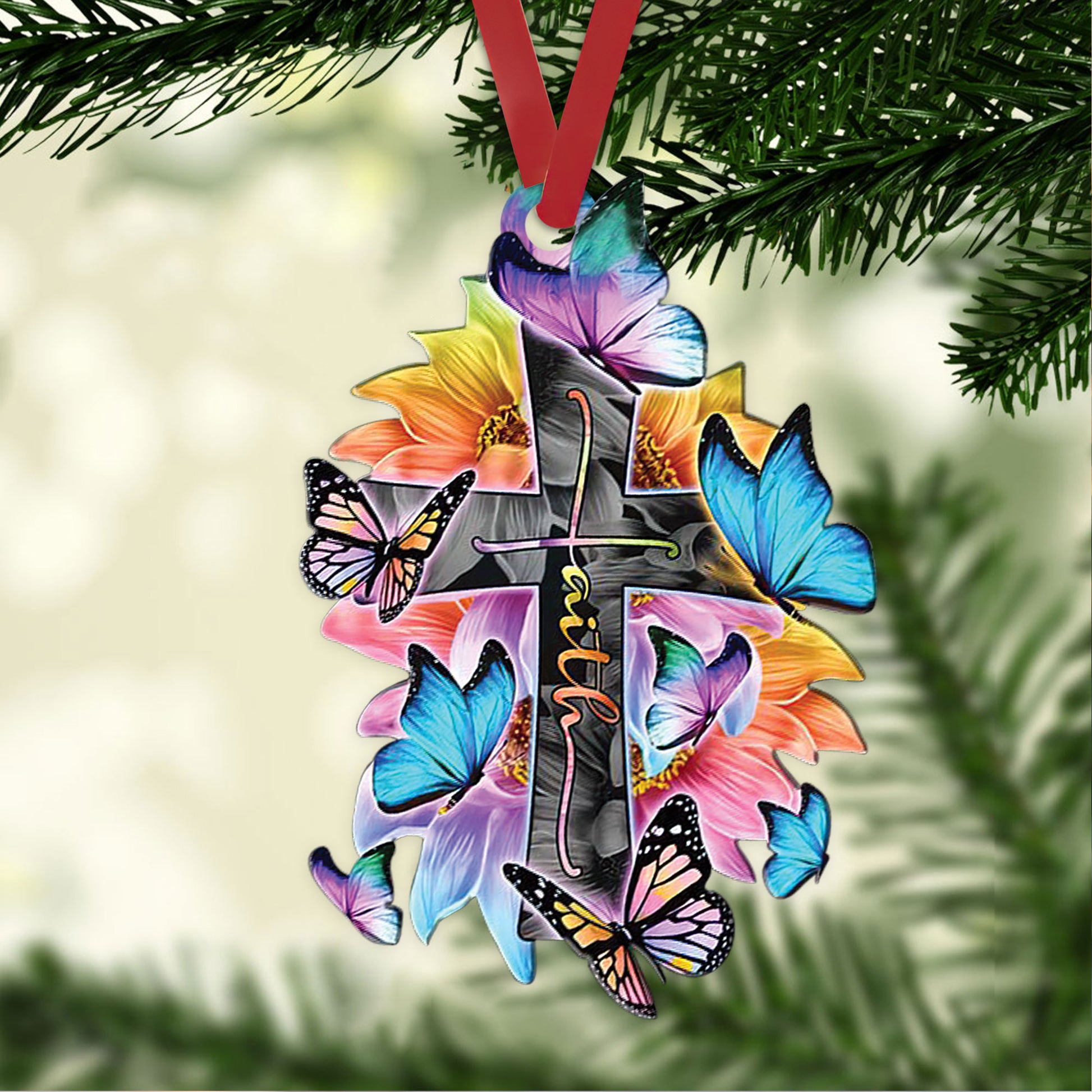 Ohaprints-Christmas-Ornament-2D-Flat-Butterfly-Rainbow-Sunflower-God-Christian-Faith-Jesus-The-Cross-Xmas-Tree-Car-Decor-Gift-69