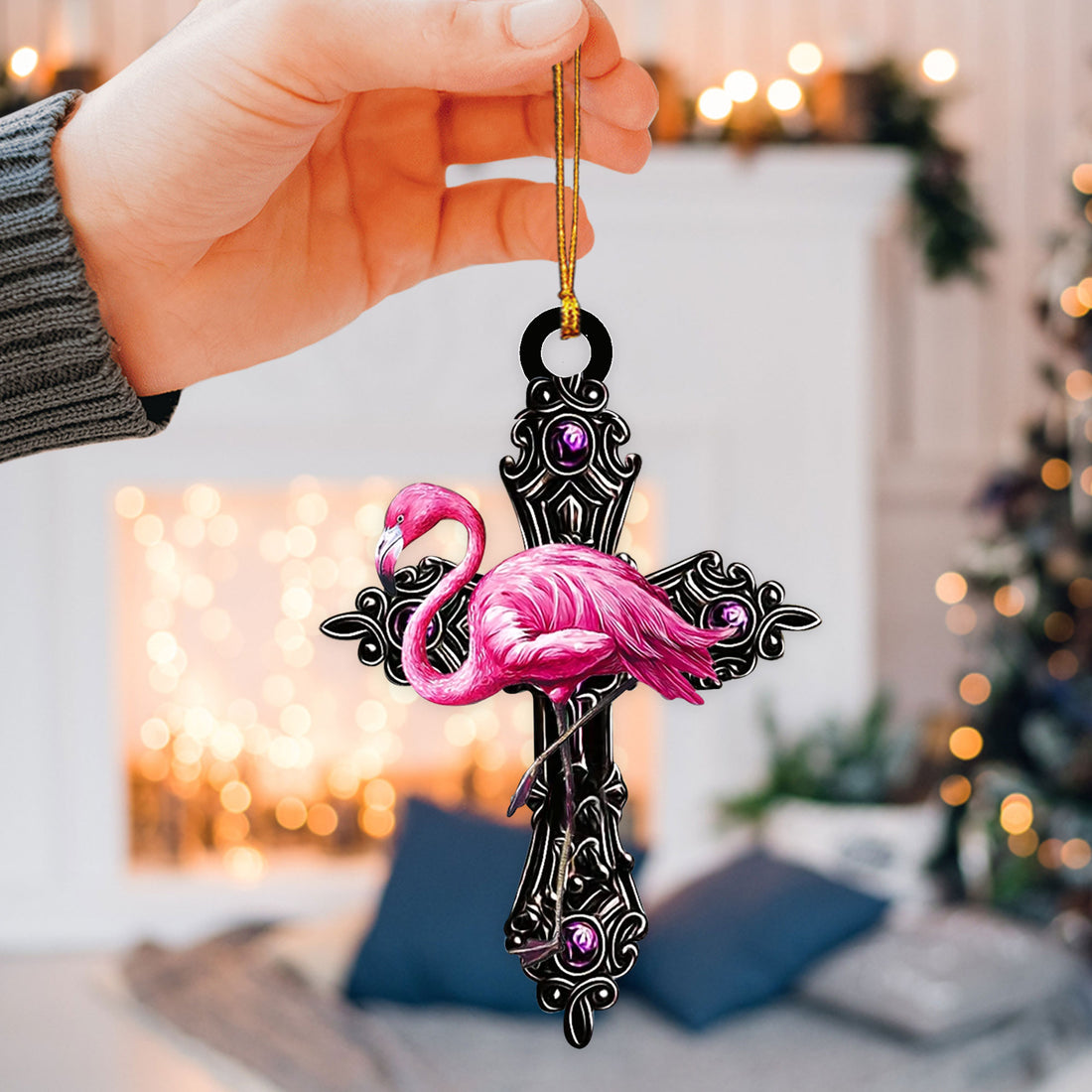 Ohaprints-Christmas-Ornament-2D-Flat-Flamingo-Cross-Jesus-God-Christian-Religious-Lover-Xmas-Tree-Car-Decor-Gift-74