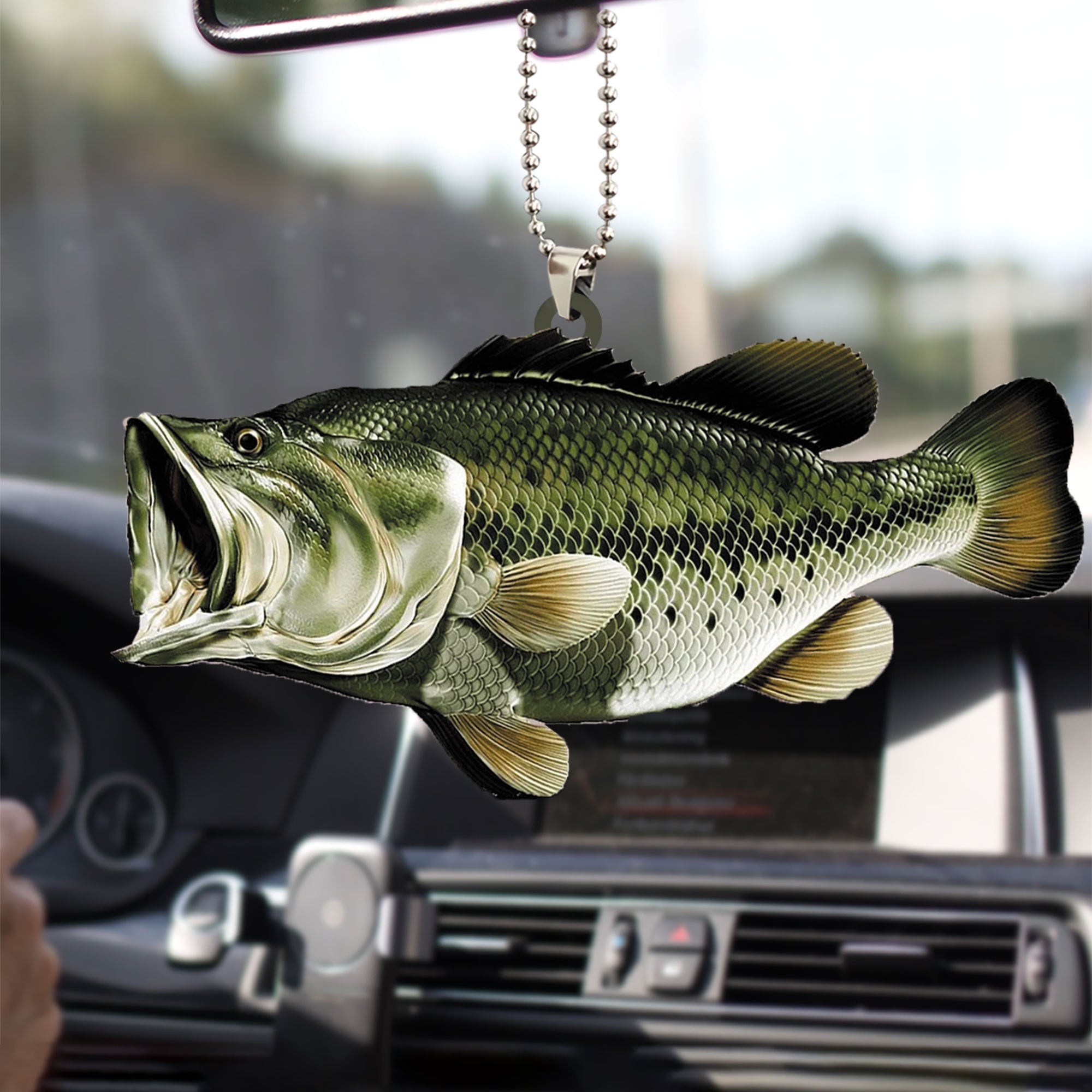 Fisherman Bass Fishings Big Bass Fish Car Ornament, 2D Flat Car Rear V -  OhaPrints