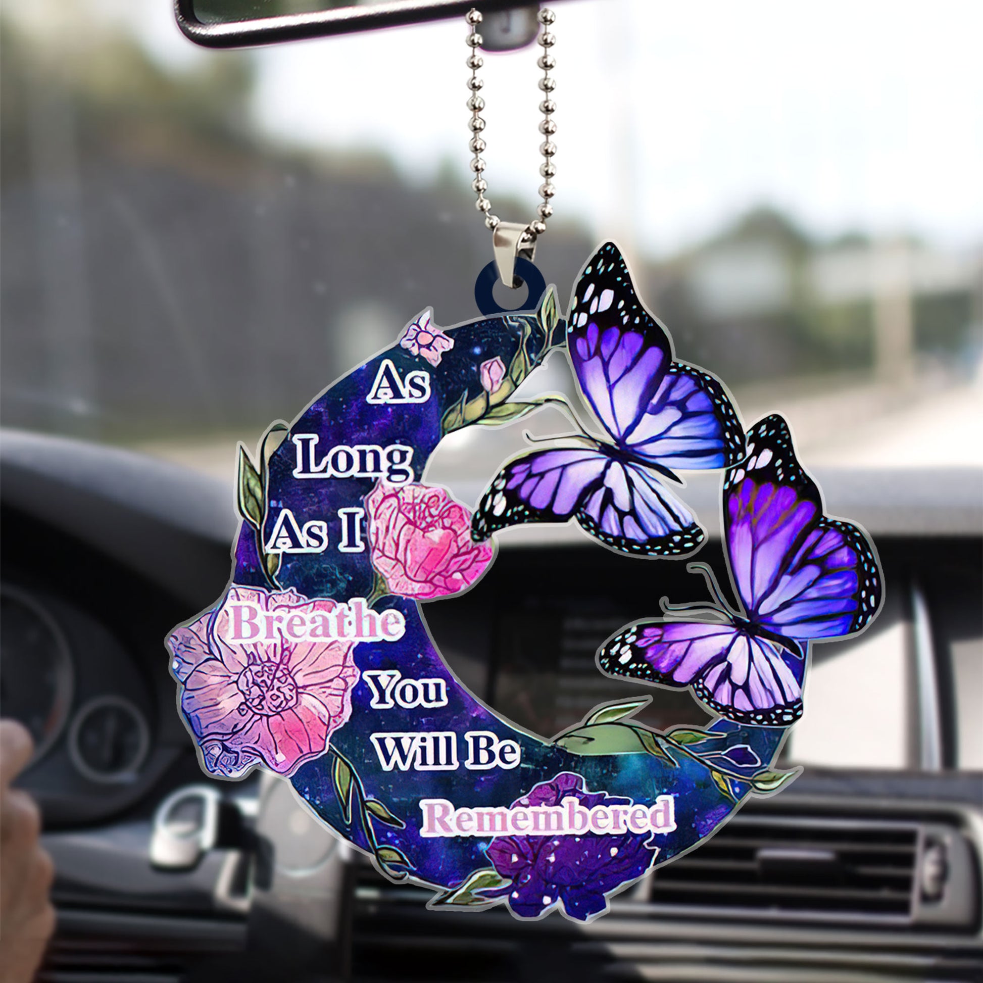 Ohaprints-Christmas-Ornament-2D-Flat-As-Long-As-I-Breathe-You-Will-Be-Remembered-Purple-Butterfly-Memorial-Xmas-Tree-Car-Decor-Gift-76