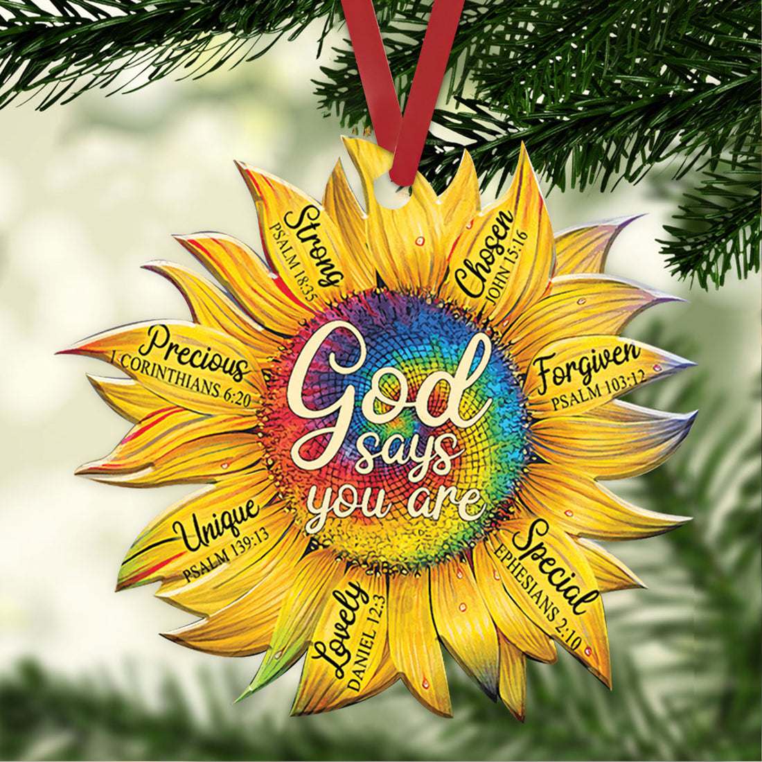 Ohaprints-Christmas-Ornament-2D-Flat-Tie-Dye-Sunflower-Jesus-God-Say-You-Are-Lovely-Christian-Religious-Lover-Xmas-Tree-Car-Decor-Gift-83