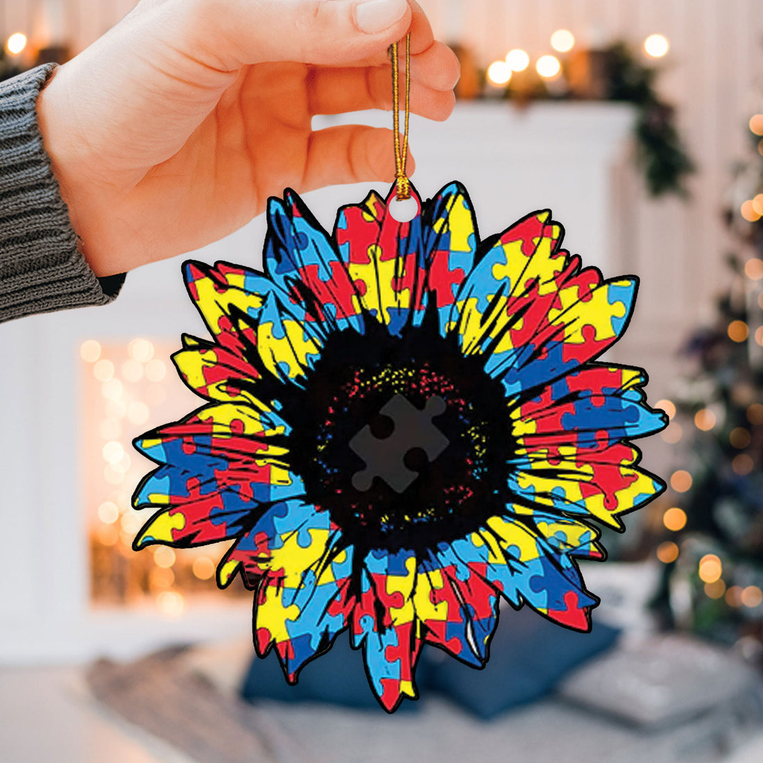 Ohaprints-Christmas-Ornament-2D-Flat-Autism-Spectrum-Disorder-Asd-Support-Sunflower-Lover-Xmas-Tree-Car-Decor-Gift-87