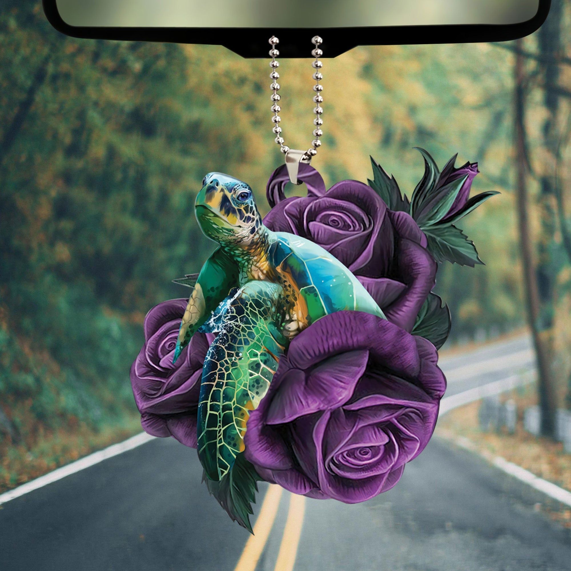 Turtle rear view mirror on sale charm