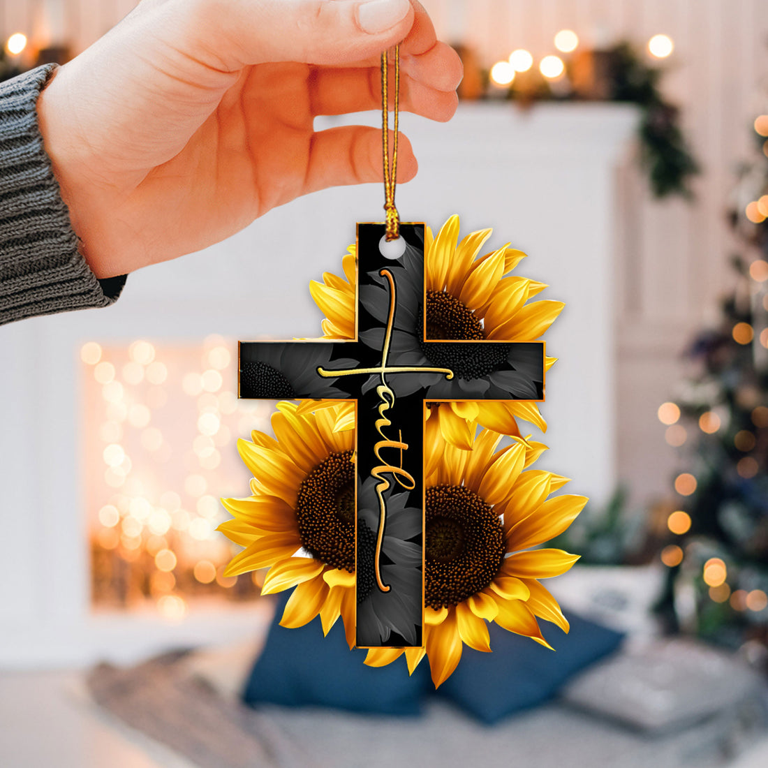 Ohaprints-Christmas-Ornament-2D-Flat-Faith-Sunflower-God-Jesus-Cross-Christian-Sunflower-Lover-Religious-Xmas-Tree-Car-Decor-Gift-99