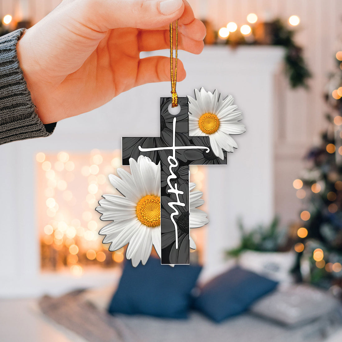 Ohaprints-Christmas-Ornament-2D-Flat-Christian-Religious-God-Jesus-Cross-Faith-White-Daisy-Flower-Xmas-Tree-Car-Decor-Gift-101