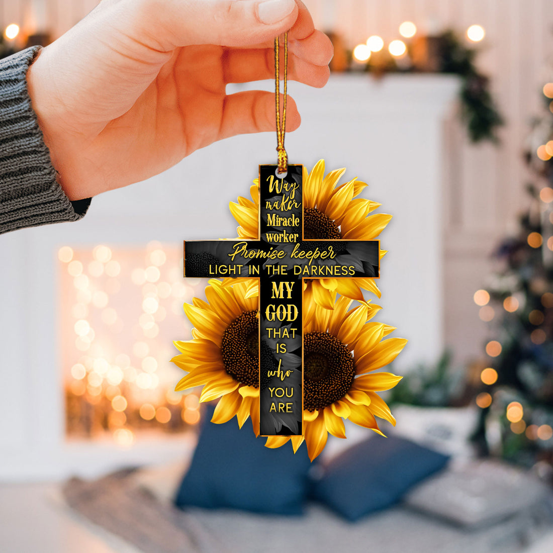 Ohaprints-Christmas-Ornament-2D-Flat-Sunflower-Lover-Jesus-God-Way-Maker-Christian-Bible-Verse-Religious-Xmas-Tree-Car-Decor-Gift-105