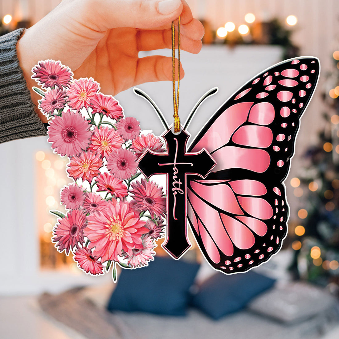 Ohaprints-Christmas-Ornament-2D-Flat-Pink-Gerbera-Daisy-Butterfly-Faith-God-Jesus-Christian-Lover-Religious-Xmas-Tree-Car-Decor-Gift-112