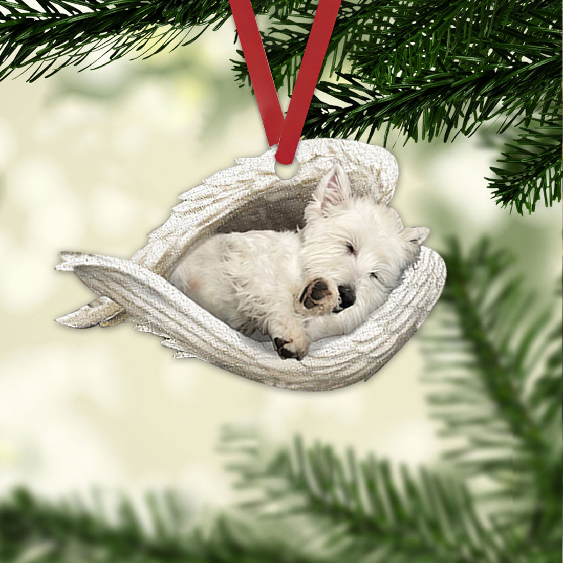 Ohaprints-Christmas-Ornament-2D-Flat-White-West-Highland-Terrier-Sleeping-Angel-Wing-Westie-Lover-Memorial-Xmas-Tree-Car-Decor-Gift-116