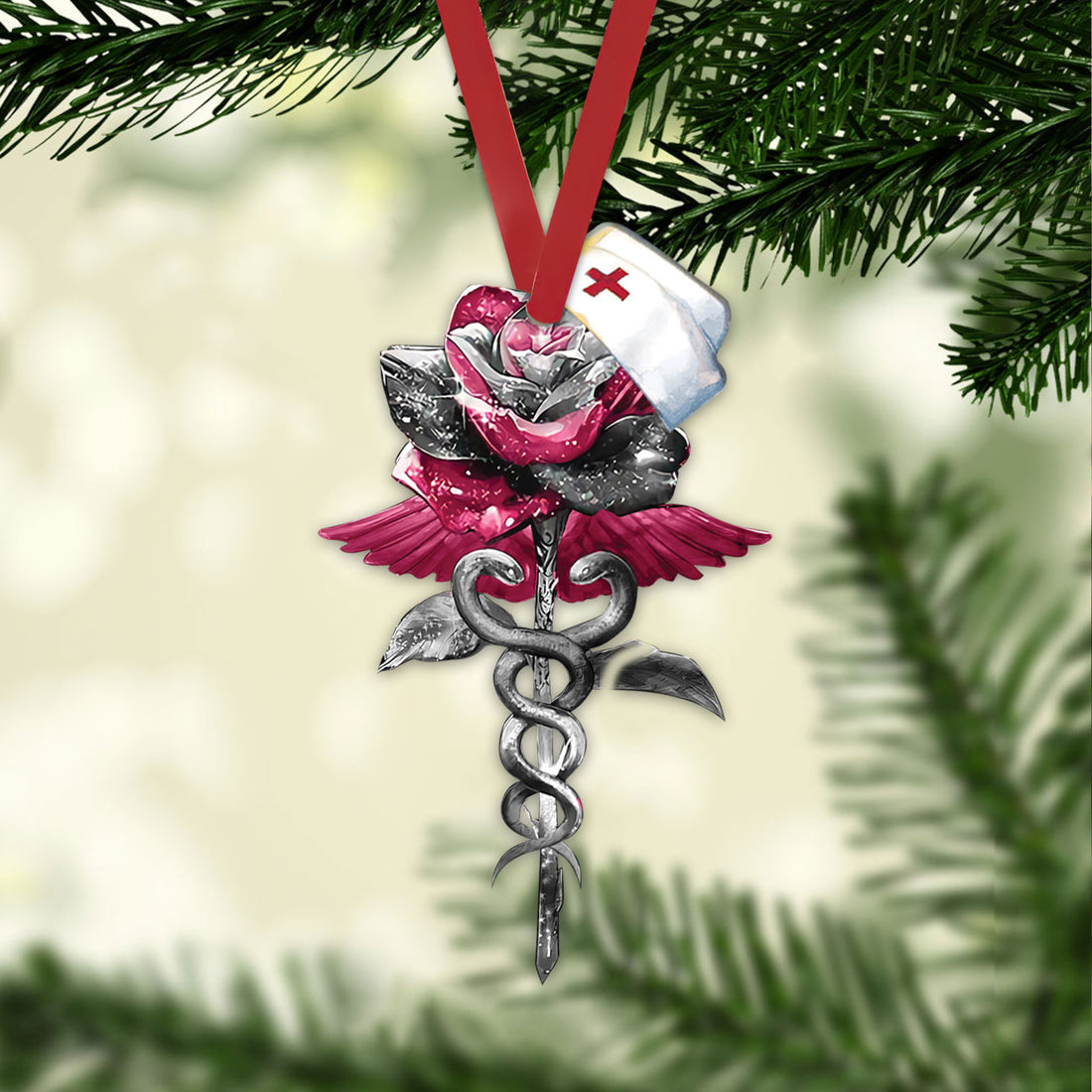 Ohaprints-Christmas-Ornament-2D-Flat-Pink-Rose-Flower-Nurse-Angel-Wings-Caduceus-Rn-Cna-Gift-Xmas-Tree-Car-Decor-Gift-117